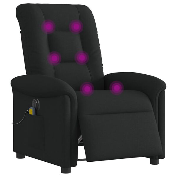 vidaXL Sillón reclinable de masaje eléctrico tela negro