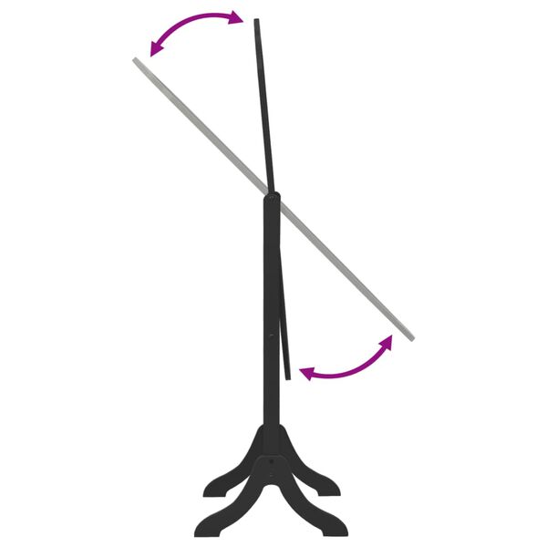 vidaXL Espejo de pie madera contrachapada negro 45,5x47,5x160 cm