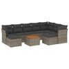 vidaXL Set de sof&aacute;s de jard&iacute;n 10 pzas con cojines rat&aacute;n sint&eacute;tico gris