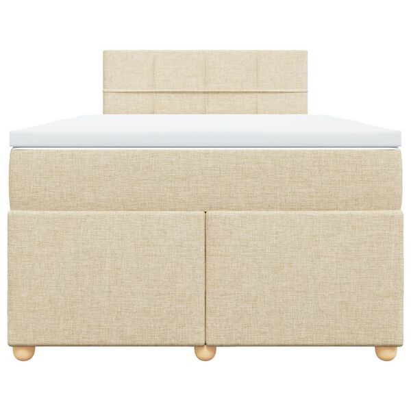 vidaXL Cama box spring con colch&oacute;n tela color crema 120x190 cm