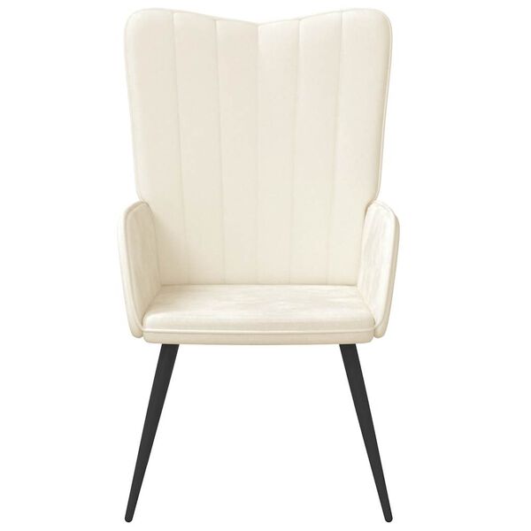 vidaXL Sill&oacute;n de relax de terciopelo blanco crema