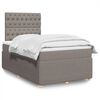 vidaXL Cama box spring con colch&oacute;n tela gris taupe 120x190 cm
