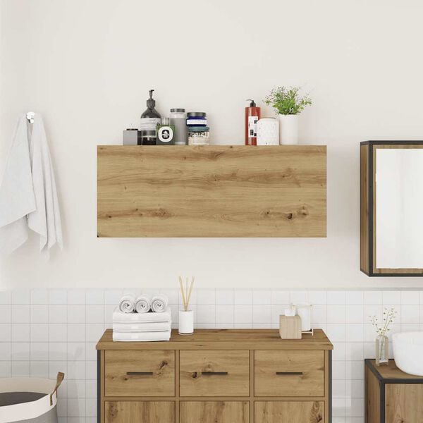 vidaXL Mueble pared ba&ntilde;o madera ingenier&iacute;a roble artisan 100x25x40 cm