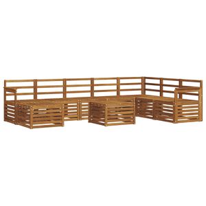 vidaXL Conjunto de sof&aacute;s de exterior 9 pcs Natural
