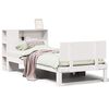 vidaXL Cama con estanter&iacute;a sin colch&oacute;n madera maciza blanca 75x190 cm