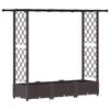 vidaXL Cama elevada con trellis y techo Marr&oacute;n 164 x 40 x 121 cm PP