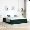 vidaXL Estructura de cama otomana con colch&oacute;n verde oscuro 160x200 cm