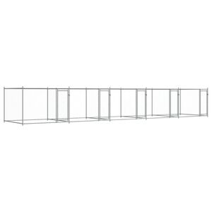 vidaXL Jaula de perros con puertas acero galvanizado gris 10x2x1,5 m