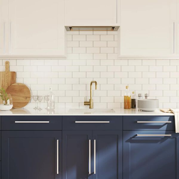 vidaXL Tiradores para armarios 5 uds acero inoxidable plateado 320 mm