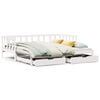 vidaXL Sof&aacute; cama nido con cajones sin colch&oacute;n blanco 90x190 cm