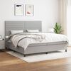 vidaXL Cama box spring con colch&oacute;n tela gris claro 200x200 cm