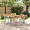 vidaXL Conjunto de Comedor de Jard&iacute;n 5 pcs Gris