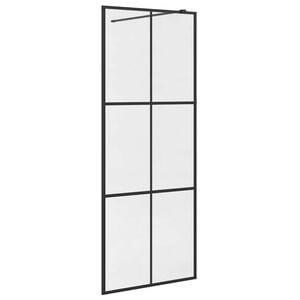 vidaXL Mampara de ducha accesible vidrio ESG claro negro 80x195 cm