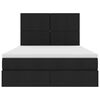 vidaXL Cama con almacenamiento y LED Negro 140 x 190 cm Poli&eacute;ster