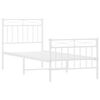 vidaXL Estructura cama sin colch&oacute;n con estribo metal blanco 75x190 cm