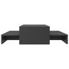 vidaXL Mesa de centro apilable contrachapada gris 100x100x26,5 cm