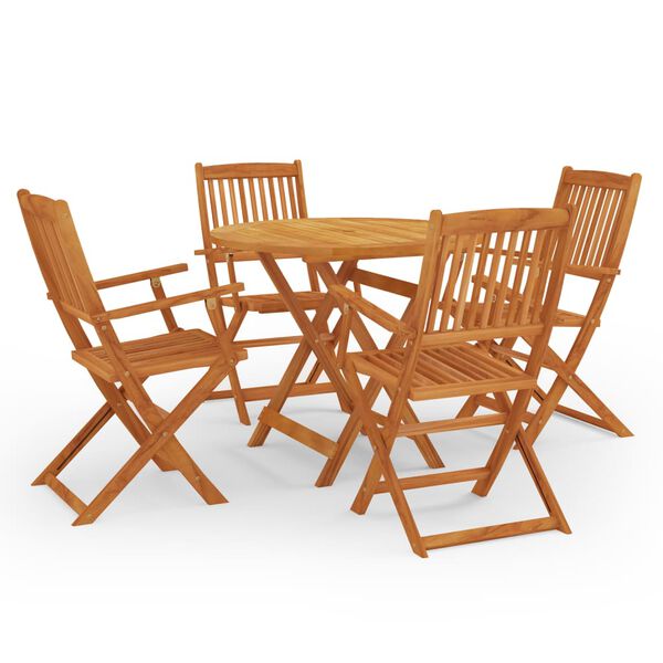 vidaXL Set de comedor de jard&iacute;n plegable 5 pzas madera eucalipto