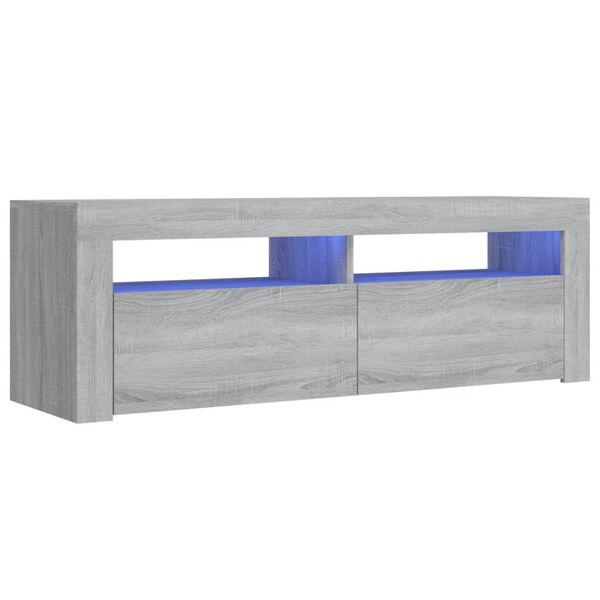 vidaXL Mueble de TV con luces LED gris Sonoma 120x35x40 cm