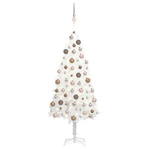 vidaXL &Aacute;rbol de Navidad preiluminado con luces y bolas blanco 120 cm