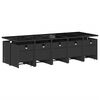vidaXL Set comedor de jard&iacute;n con cojines 15 pzas rat&aacute;n sint&eacute;tico negro