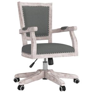 vidaXL Silla de oficina giratoria tela gris oscuro