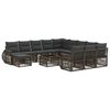 vidaXL Conjunto de sof&aacute;s de jard&iacute;n 13 uds. Gris rat&aacute;n sint&eacute;tico