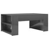 vidaXL Mesa de centro madera contrachapada gris brillante 100x60x42 cm
