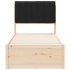 vidaXL Estructura de Cama con Cabecera Tapizada Negro 75 x 190 cm