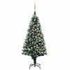 vidaXL &Aacute;rbol de Navidad helado con LEDs, bolas y pi&ntilde;as 180 cm