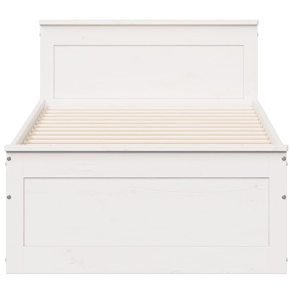 vidaXL Cama sin colchón y cabecero madera maciza pino blanca 90x190 cm