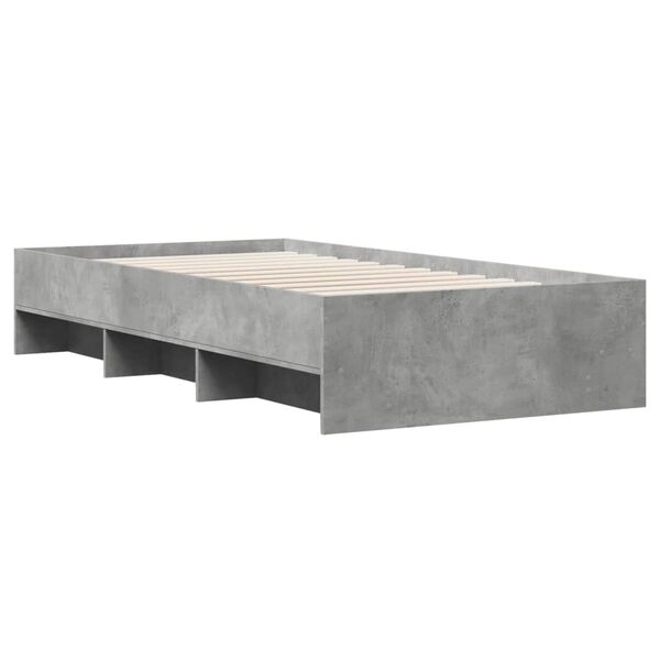 vidaXL Estructura de cama madera de ingenier&iacute;a gris hormig&oacute;n 100x200cm