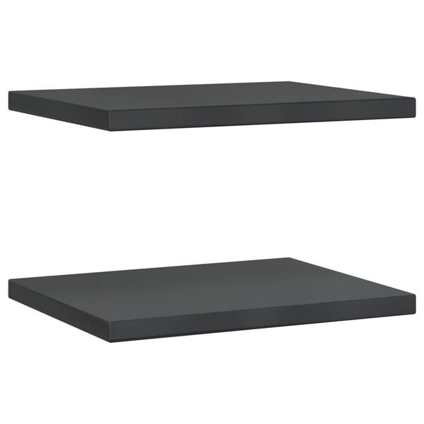 vidaXL Estantes de pared 2 uds acero inoxidable negro 50x40x3 cm