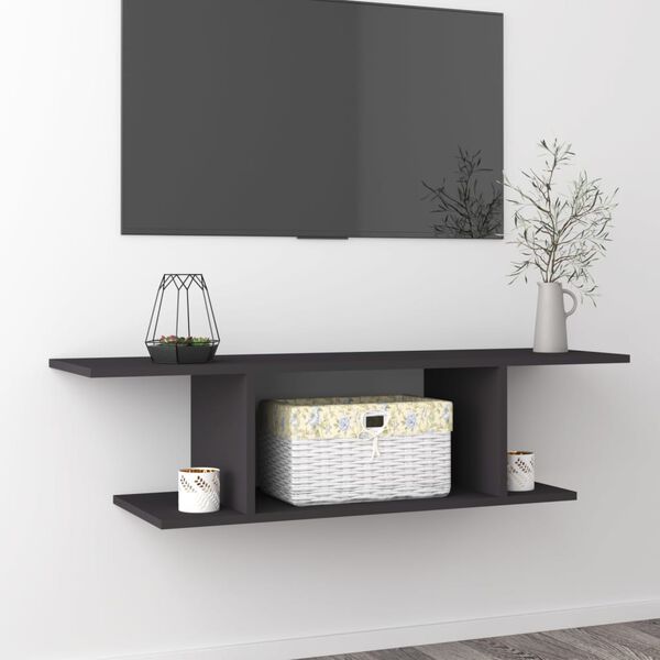 vidaXL Mueble de TV de pared gris 103x30x26,5 cm