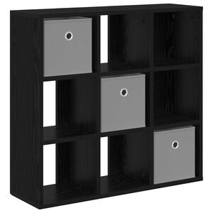 vidaXL Aparador Roble Negro 73,5 x 24 x 69,5 cm