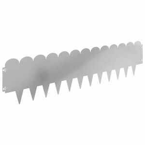 vidaXL Borde de C&eacute;sped 10 uds. 103 x 25 cm Acero Plateado