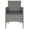 vidaXL Set comedor jard&iacute;n 5 pzas rat&aacute;n sint&eacute;tico vidrio templado gris