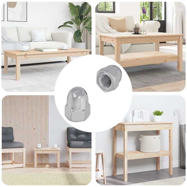 vidaXL Tuerca 2 pcs Plateado M6 x 10 mm Hierro