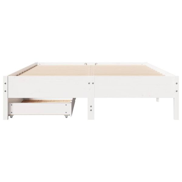 vidaXL Estructura de cama sin colchón madera maciza blanca 120x190 cm