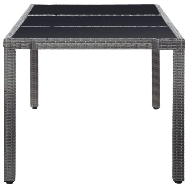 vidaXL Conjunto de comedor de jardín 9 piezas ratán sintético gris