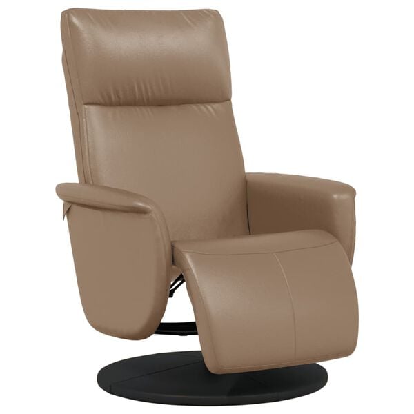 vidaXL Sill&oacute;n reclinable con reposapi&eacute;s cuero sint&eacute;tico capuchino