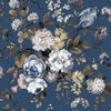Noordwand Papel pintado Blooming Garden 6 Big Flowers azul y marr&oacute;n