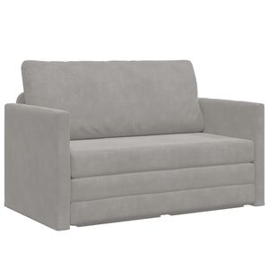 vidaXL Sof&aacute; cama Gris Claro 124 x 71 x 78 cm Terciopelo