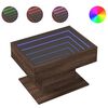 vidaXL Mesa de centro y LED madera ingenier&iacute;a marr&oacute;n roble 70x50x45 cm