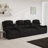 vidaXL Sillón de masaje reclinable 4 plazas con portavasos tela negro