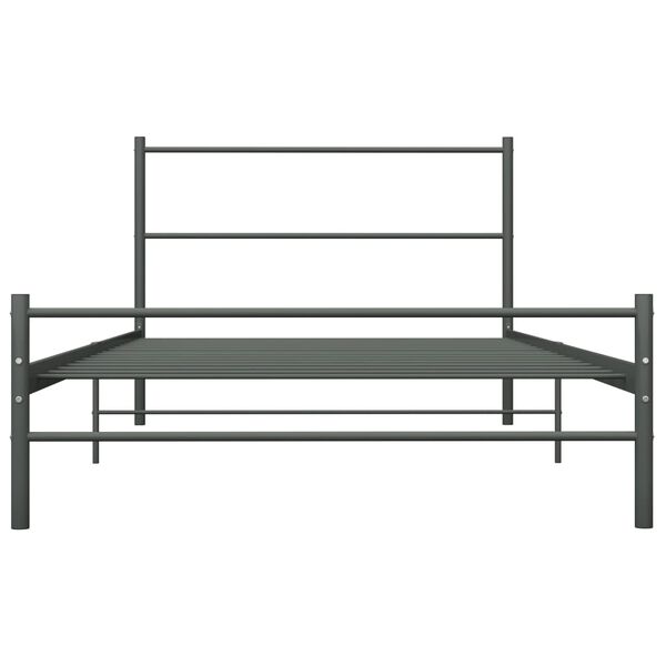 vidaXL Estructura de cama sin colch&oacute;n metal gris 90x200 cm