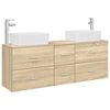 vidaXL Juego de Muebles de Ba&ntilde;o 3 uds. Roble Sonoma 136 x 35 x 80 cm