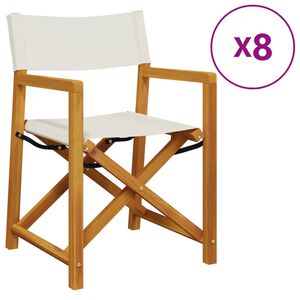 vidaXL Sillas de jard&iacute;n plegables 8 unidades tela blanco crema