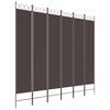 vidaXL Biombo divisor de 6 paneles de tela marr&oacute;n 240x220 cm