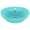 vidaXL Lavabo lujoso con rebosadero cer&aacute;mica verde claro 58,5x39cm