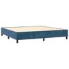vidaXL Cama box spring colch&oacute;n y LED terciopelo azul oscuro 200x200 cm